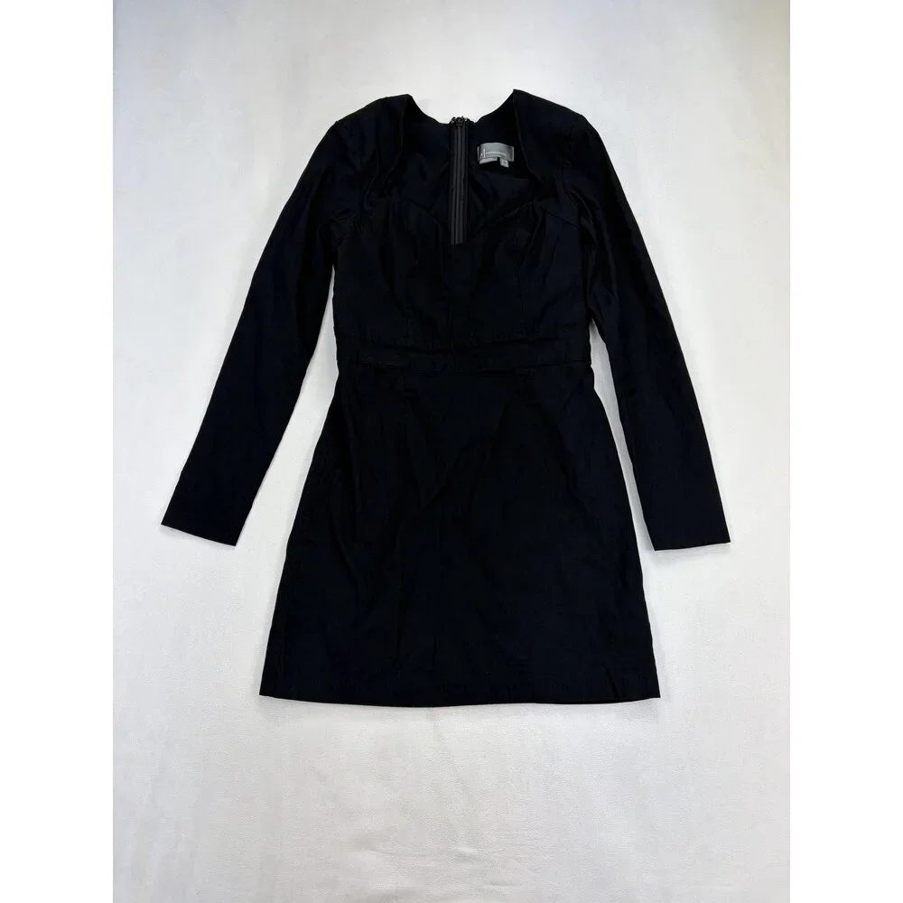 Anthropologie Black Long‎ Sleeve Mini Dress Size 8